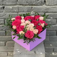 Цветочная композиция из Розы в коробке в Елань-Колено
