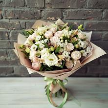 Букет цветов из:  Альстромерии, Розы и Хризантемы в Елань-Колено