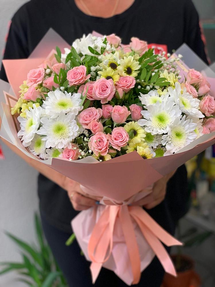 Букет цветов из: Розы и Хризантемы в Елань-Колено