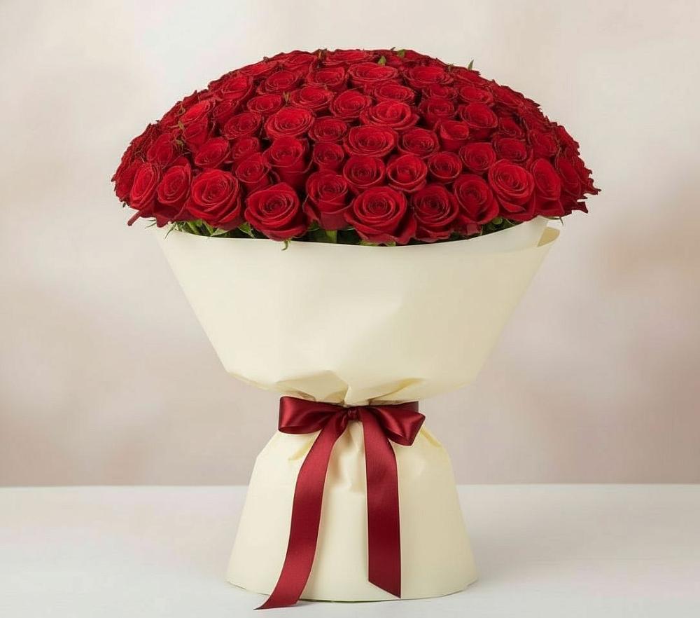 Букет 101 Красная роза Милано в Елань-Колено