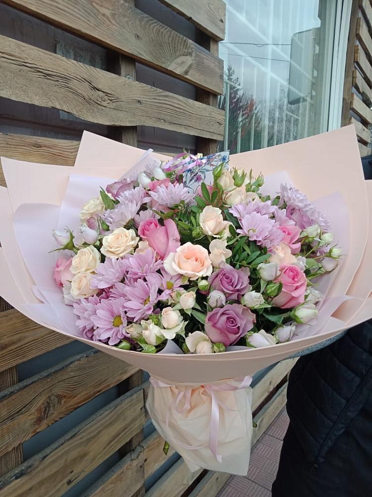 Букет цветов из: Розы и Хризантемы в Елань-Колено