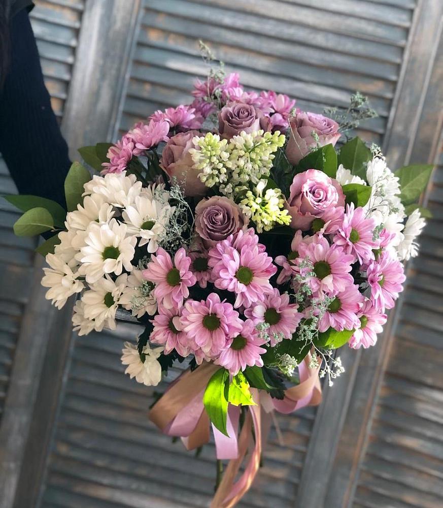 Букет цветов из: Хризантемы и Розы в Елань-Колено