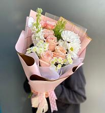 Букет цветов из:  Хризантемы и Розы в Елань-Колено