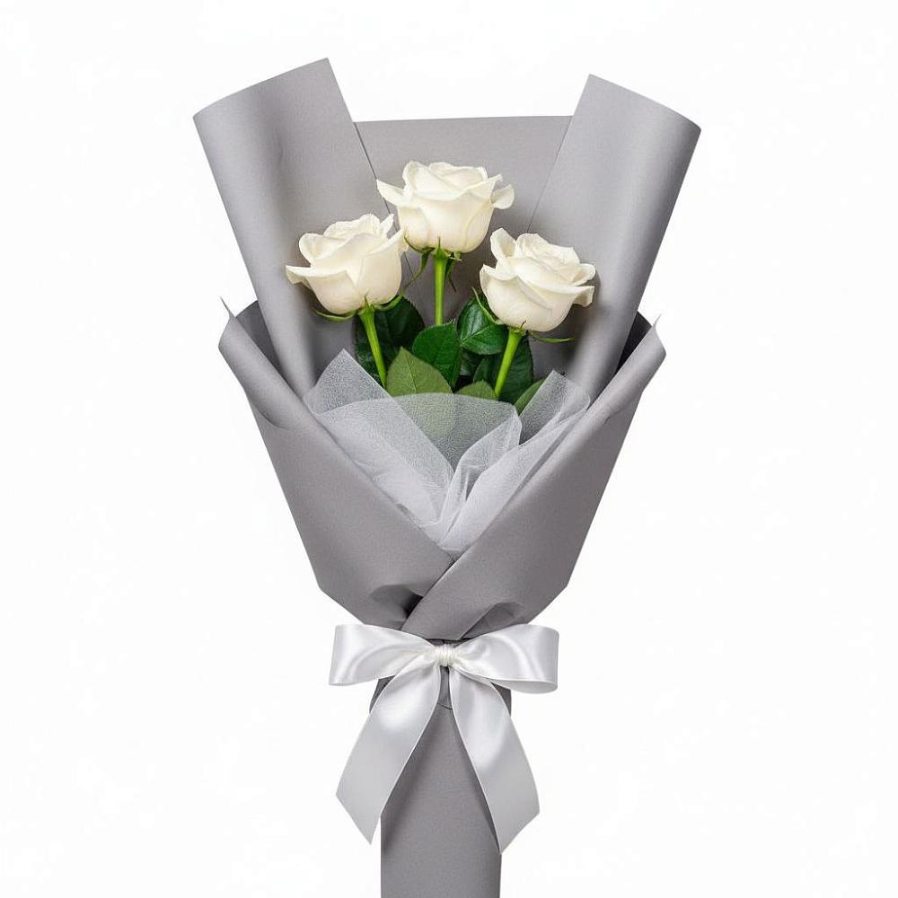Букет 3 белые розы в Елань-Колено