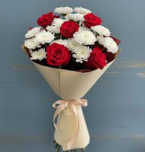 Букет цветов из:  Розы и Хризантемы в Елань-Колено