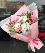 Букет цветов из:  Розы, Лизиантусы и Хризантемы в Елань-Колено