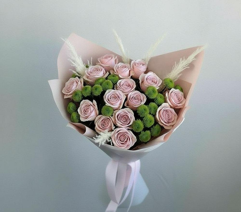 Букет цветов из: Розы и Хризантемы в Елань-Колено