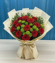 Букет цветов из:  Розы и Хризантемы в Елань-Колено