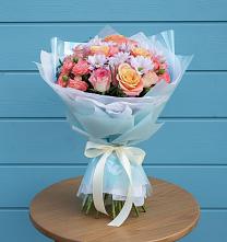 Букет цветов из:  Хризантемы и Розы в Елань-Колено