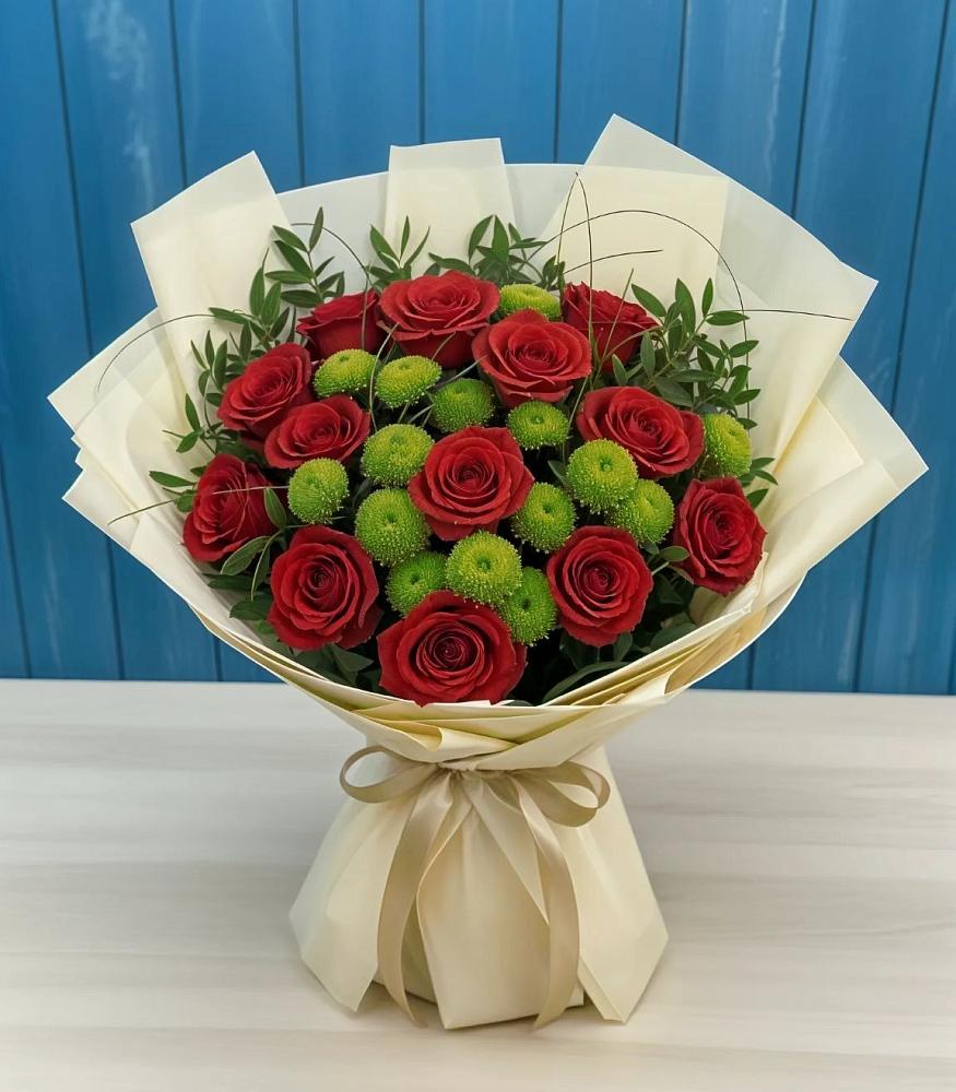 Букет цветов из: Розы и Хризантемы в Елань-Колено