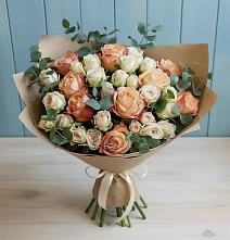 Букет цветов из:  Альстромерии и Розы в Елань-Колено