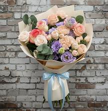 Букет цветов из:  Розы, Лизиантусы и Гвоздики в Елань-Колено